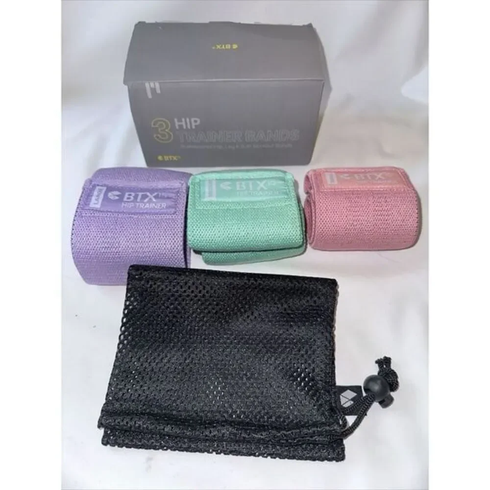 Btx 3 Hip Resistance Bands, Workout for‎ Hips Legs and Butt Yoga Pilates Fitness